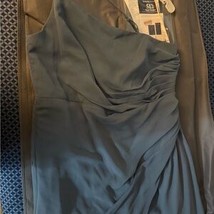 Elegant Blue One-Shoulder Dress used once for wedding as bridesmaids dress